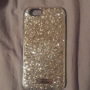 Kate Spade iPhone 6, 7, and 8 Silver Glitter Case